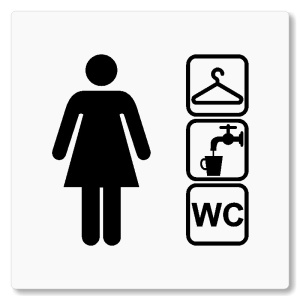 Šatna ženy, wc, 118x118mm, bílá, Nevada